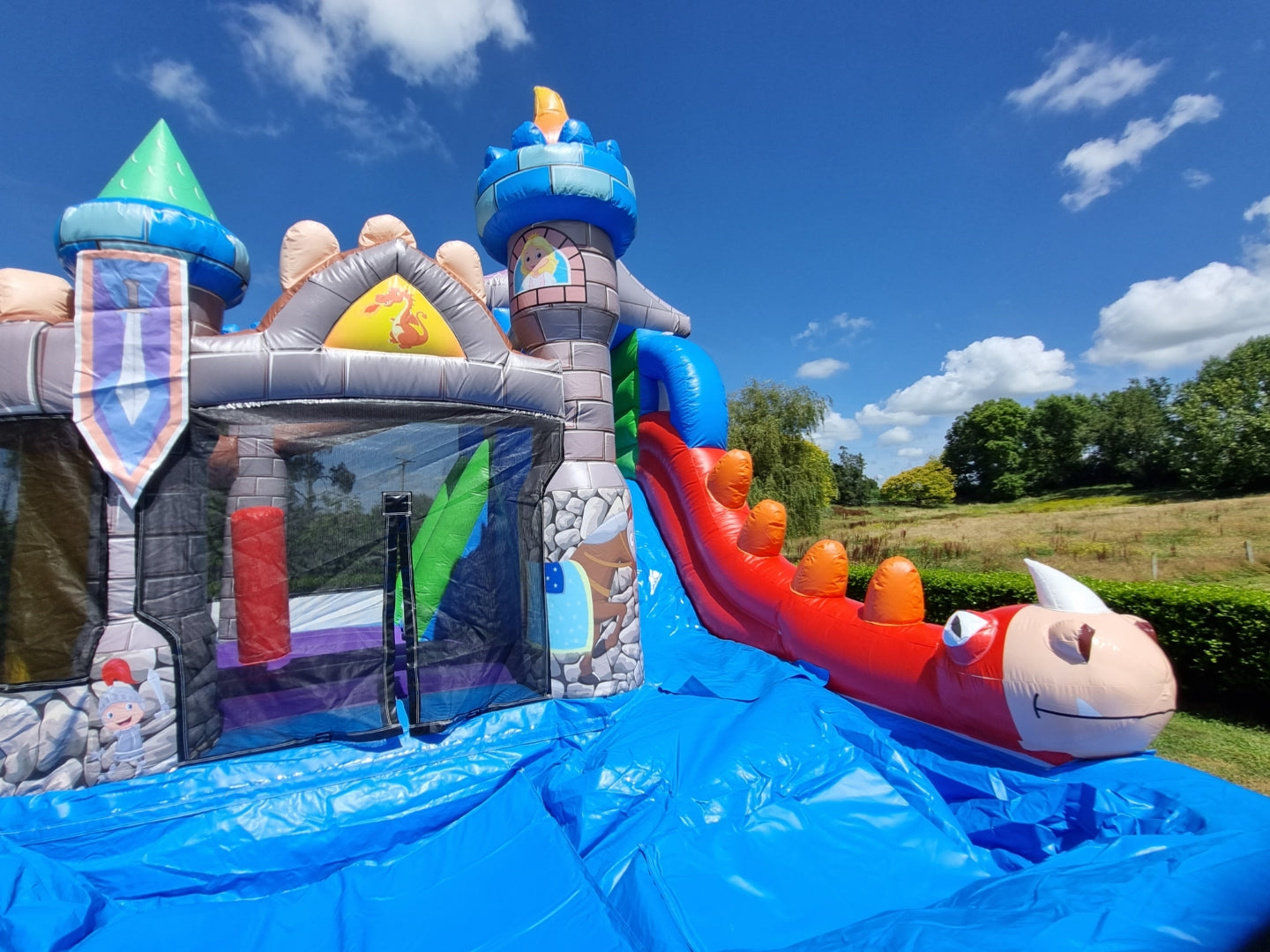 Happy Hydrosaur inflatable castle 1