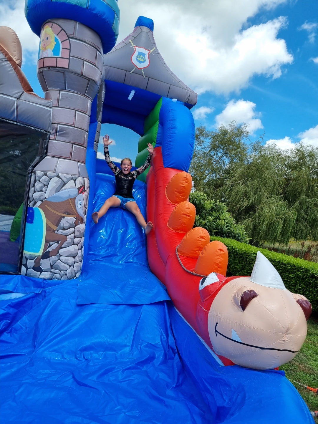 Happy Hydrosaur inflatable castle 2